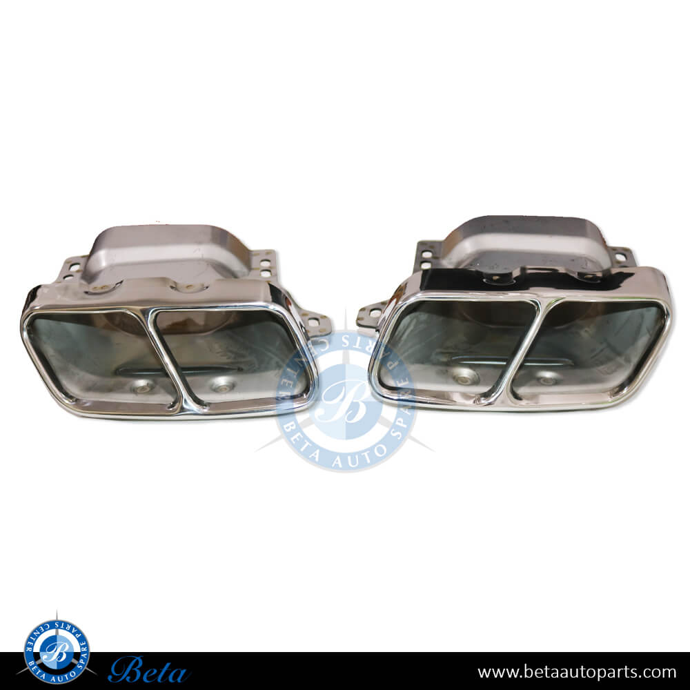 Exhaust Tips AMG A45/CLA45 Silver Color for Mercedes A-Class/CLA-Class W176/C117 2013-2018 models, Part Number 2214903927 / 2214904027 Exhaust Tips AMG A45/CLA45 Silver Color for Mercedes A-Class/CLA-Class W176/C117 2013-2018 models, Part Number 2214903927 / 2214904027